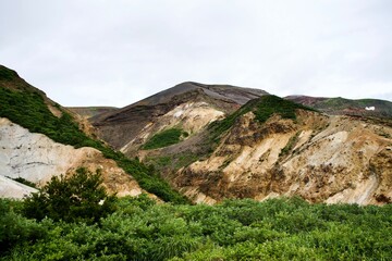 Fototapeta na wymiar The view of Japanese mountain with rock surface in Miyagi.