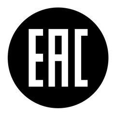 EAC sign, single icon product mark package. Euroasion symbol isolated on white background. Control information illustration