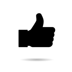 Social thumbs up, ok, like symbol for web. Media button sign, flat design isolated network media