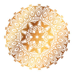 golden mandala in white background, vintage luxury icon vector illustration design
