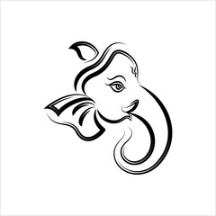 Ganesha The Lord Of Wisdom Calligraphic Style