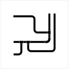 Pipe Icon, Plumbing Work, Gas,, Air, Water, Oil, Liquid Pipeline