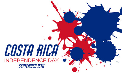 Costa Rica's Independence Day is celebrated on September 15th. Poster, banner, background design. 