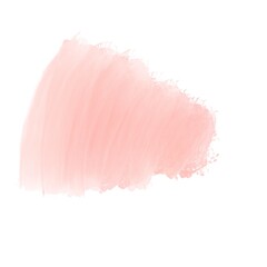 Pink watercolor paint stroke on a white background. Digital illustration on a pink background, drawn by hand.
