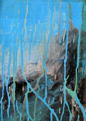 Fondo con ramificaciones lineales chorreado con pintura  témpera sobre cartón