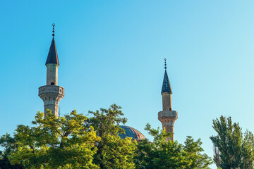 Urban landscape with views of the minarets of the Juma Jami mosque