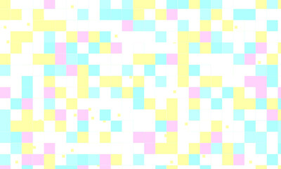 Abstract square pixel mosaic colorful background geometric seamless pattern in pastel colors. 8 bit