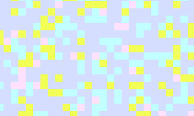 Abstract square pixel mosaic colorful background geometric seamless pattern in pastel colors. 8 bit