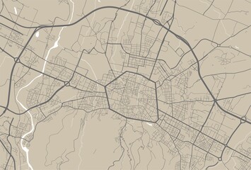 Bologna map. Bologna city map poster. Map of Bologna street, urban area. © Kostiantyn