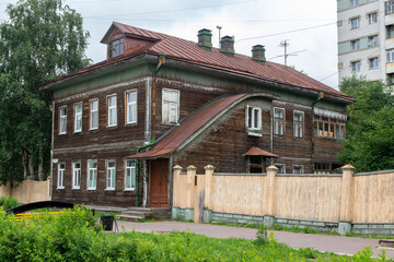 Old wooden building in a provincial town