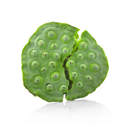 Lotus seeds on white isolate background