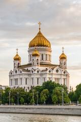 Fototapeta na wymiar Sunset view of Cathedral of Christ the Saviour, Moscow, Russia.