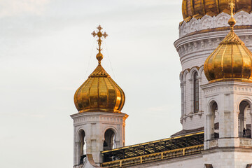 Sunset view of Cathedral of Christ the Saviour, Moscow, Russia.