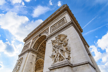 Fototapeta na wymiar Arc de Triomphe, one of the most famous landmark in Paris, France