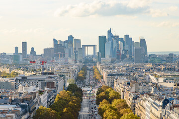 Fototapeta na wymiar View of La Défense, a major business district in Paris, France