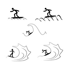 Water sport logo. Surfing icon Vector illustration