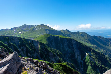 北海道　黒岳山頂周辺の夏の風景