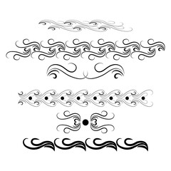 Decorative swirl divider. Elegance line set Vector