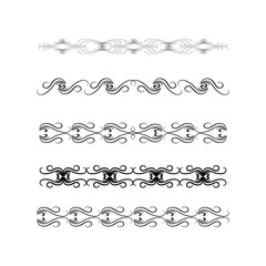 Decorative swirl divider. Elegance line set Vector