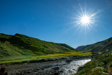 北海道　黒岳山頂周辺の夏の風景