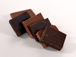 Finest belgian and french milk and dark chocolate cubs.