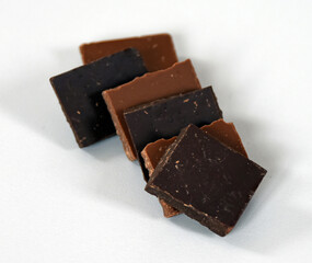 Finest belgian and french milk and dark chocolate cubs.