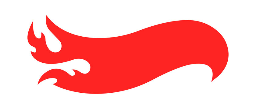 Vector fire banner. Red badge, label, sticker, price tag for hot sale or hot offer. Empty template for your design. Vector illustration.