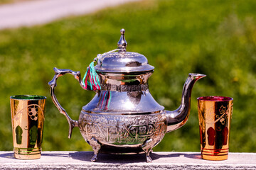 Oriental style pitcher tea carafe decanter
