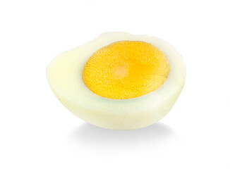 boiled cut egg an isolated on white background