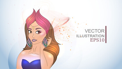 Girl for advertising a beauty salon.