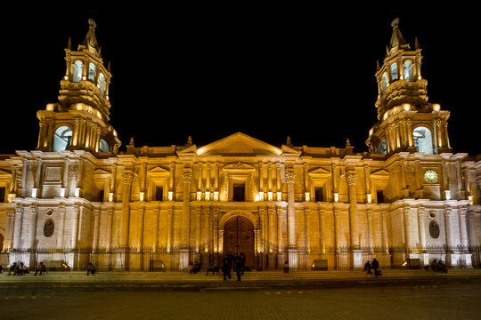 Cathedral In Main Square In Arequipa, Peru