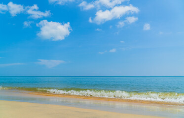 tropical beach with blue sky