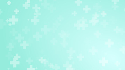 Abstract medical green blue cross pattern background.