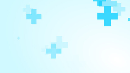 Fototapeta premium Medical white blue cross pattern background.