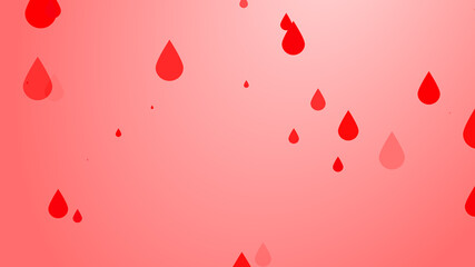 Medical health red blood drop pattern background. Abstract healthcare for World Blood Donor Day.