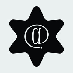 star black color of the flat simple icon. Web apps security Kit illustration vector of the mobile application. The modern style of design. Line single minimalistic sign