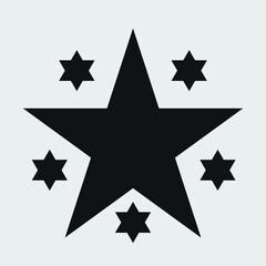 star black color of the flat simple icon. Web apps security Kit illustration vector of the mobile application. The modern style of design. Line single minimalistic sign
