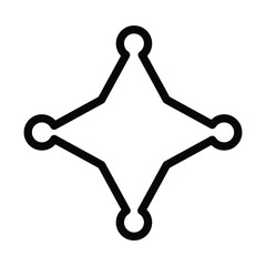 star black color of the flat simple icon. Web apps security Kit illustration vector of the mobile application. The modern style of design. Line single minimalistic sign