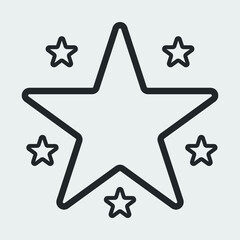 star black color of the flat simple icon. Web apps security Kit illustration vector of the mobile application. The modern style of design. Line single minimalistic sign