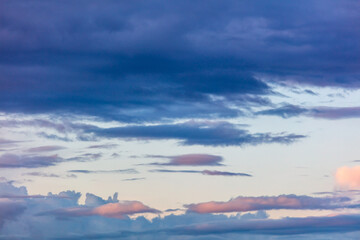 Clouds in the sky at sunset as a background