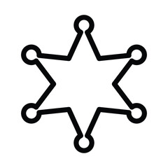 star black color of the flat simple icon. Web apps security Kit illustration vector of the mobile application. The modern style of design. Line single minimalistic sign