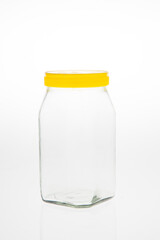 Glass bottle on white background isolated.