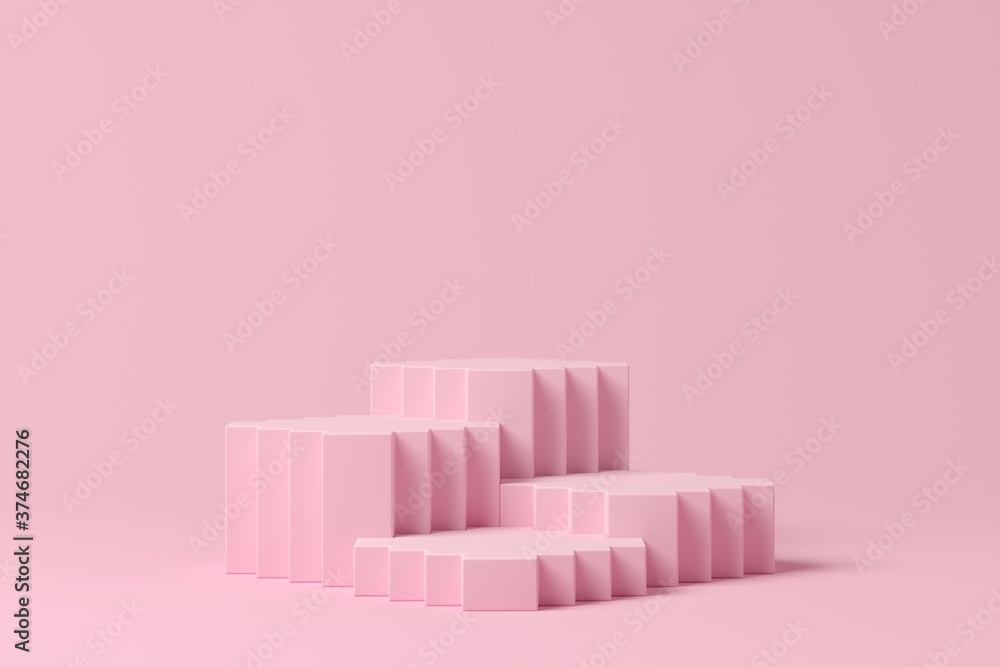 Poster abstract background, mock up scene with podium geometry shape for product display. 3d rendering