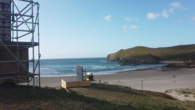 Beautiful beach of surf in Pantin. Galicia,Spain. 