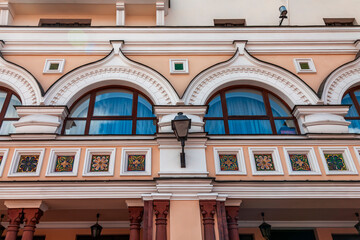Moscow, Russia, August 11, 2020. The architectural ensemble of the historic district of the city....