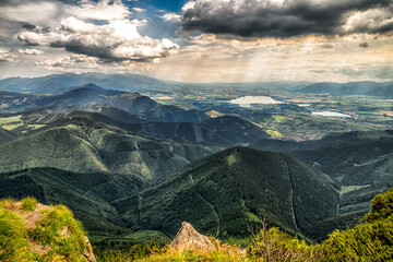 Beatiful landscape view on region Liptov from hill Velky Choc, Slovakia