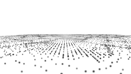 Particles on a white background .Abstract waves .Abstract technology background .	