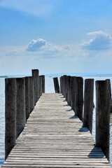 Dock at lake Neusiedlersee Burgenland Austria