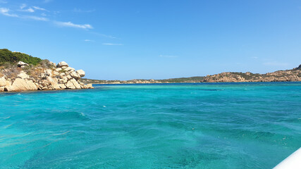 View of the wonderful islands, sea and rocks ofSardinia, Italy