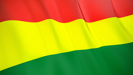 The flag of Bolivia. Waving silk flag of Bolivia. High quality render. 3D illustration